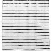 Geometrisch patroon met zwarte en witte strepen douchegordijn (Voorkant)