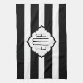 Geometrisch patroon met zwarte en witte strepen theedoek (Verticaal)