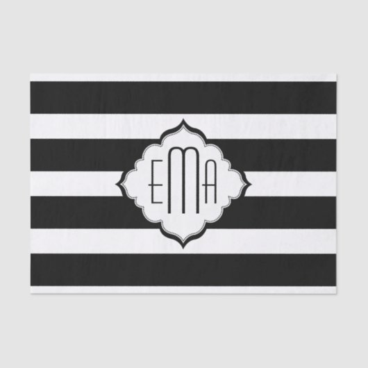 Geometrisch patroon met zwarte en witte strepen tissuepapier (Voorkant)