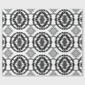 Geometrisch patroon met zwarte en witte stroom cadeaupapier (Vlak)