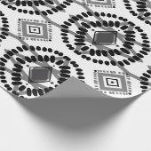 Geometrisch patroon met zwarte en witte stroom cadeaupapier (Hoek)