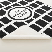 Geometrisch Patroon Modern Black en White Sherpa B Sherpa Deken (3/4)