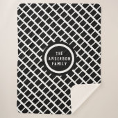 Geometrisch Patroon Modern Black en White Sherpa Deken (Voorkant)