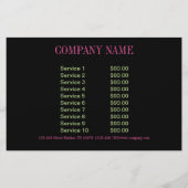 Geometrisch patroon Modieus roze en zwart Chevron Flyer (Achterkant)