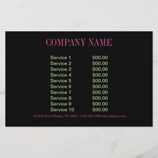 Geometrisch patroon Modieus roze en zwart Chevron Flyer (Achterkant)