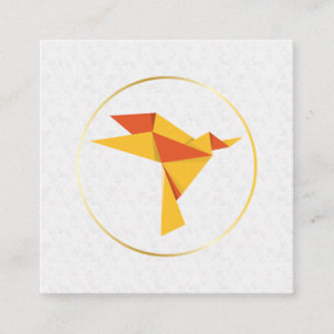 Geometrisch patroon   Origami vogel Vierkante Visitekaartje
