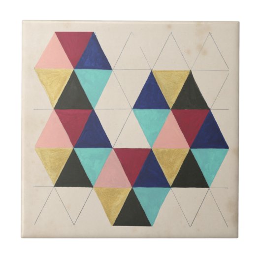 Geometrisch patroon Play III Tegeltje (Voorkant)