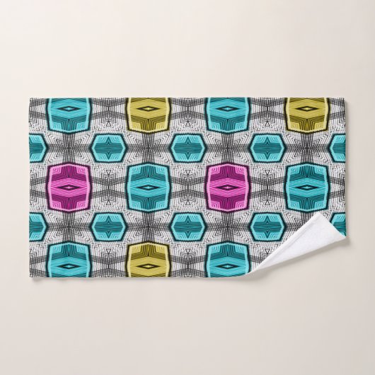 Geometrisch patroon retro jaren zestig bad handdoek (Handdoek)