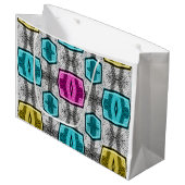 Geometrisch patroon retro jaren zestig groot cadeauzakje (Voorkant Gekanteld)