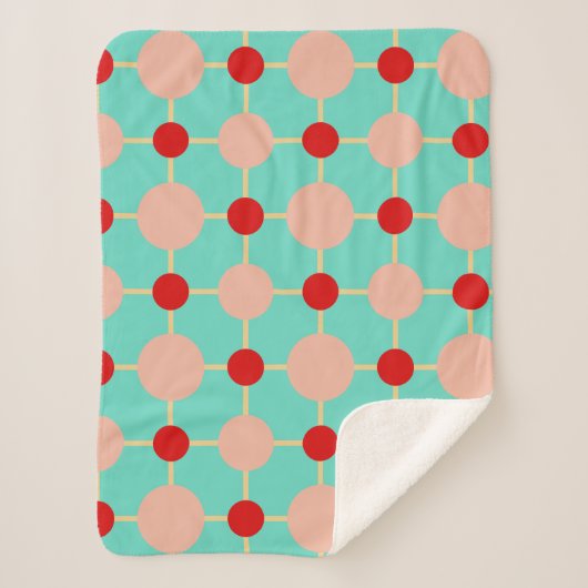 Geometrisch patroon retro sherpa deken (Voorkant)