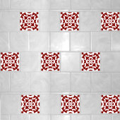 Geometrisch patroon rood en wit tegeltje