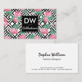 Geometrisch patroon roos ventilator visitekaartje (Voorkant / Achterkant)