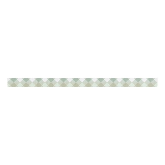Geometrisch patroon Sage en Taupe Grosgrain Lint (Voorkant)