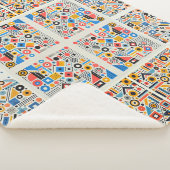 Geometrisch patroon sherpa deken (3/4)