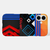 Geometrisch patroon trendy retro midden eeuw moder Case-Mate iPhone case (Achterkant (horizontaal))