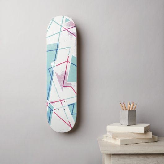 Geometrisch patroon uitwassen skateboard (Muurkunst)