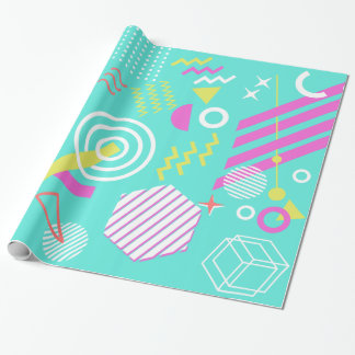 geometrisch patroon van 90 s cadeaupapier