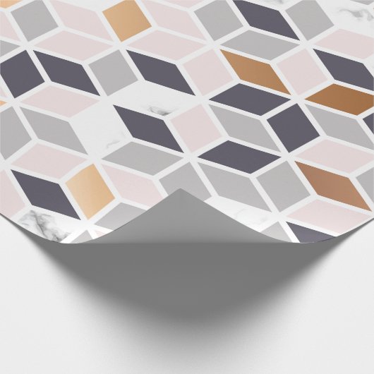 Geometrisch patroon van bruine en witte blokjes cadeaupapier (Hoek)