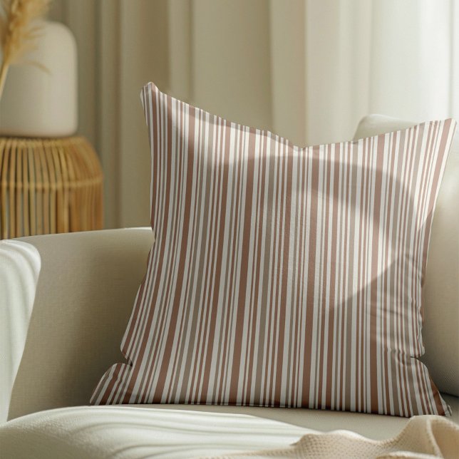 Geometrisch patroon van bruine lijnen kussen (Creator heeft geüpload)