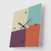 Geometrisch patroon van de abstracte Retrokleurenp Vierkante Klok (Hoek)
