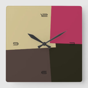 Geometrisch patroon van de abstracte Retrokleurenp Vierkante Klok