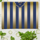 Geometrisch patroon van de goudstrook theedoek (Gevouwen)