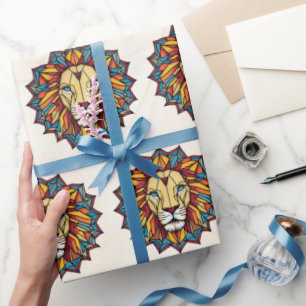 "Geometrisch patroon van de leeuw" Cadeaupapier