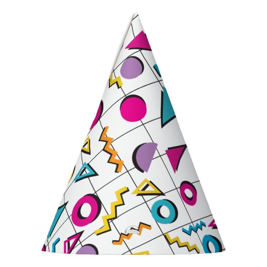 Geometrisch patroon van de Retro van 80-kleuren Feesthoedjes (Links)