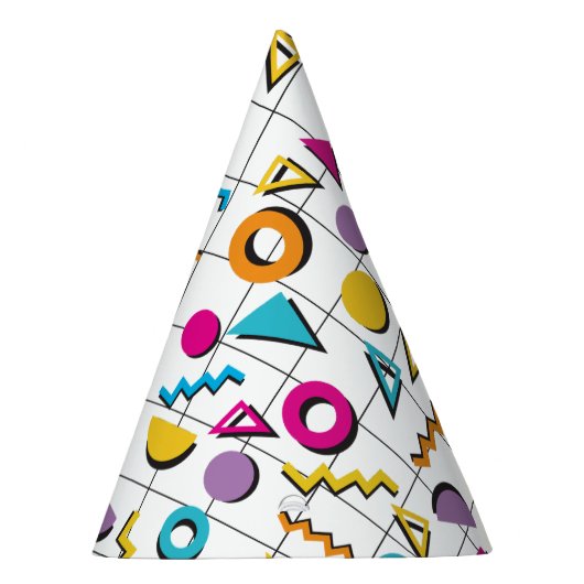 Geometrisch patroon van de Retro van 80-kleuren Feesthoedjes (Rechts)