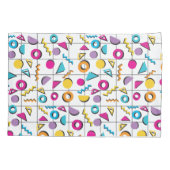 Geometrisch patroon van de Retro van 80-kleuren Kussensloop (Achterkant-Links)