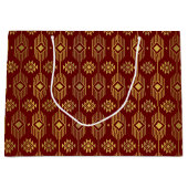 Geometrisch patroon van de rode en goudetnisch ikk groot cadeauzakje (Voorkant)
