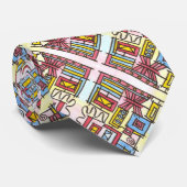Geometrisch patroon van de viermoderne Bauhaus-gad Stropdas (Opgerold)