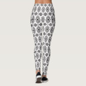 Geometrisch patroon van de zwarte en witte etnisch leggings (Achterkant)
