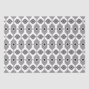 Geometrisch patroon van de zwarte en witte etnisch tissuepapier