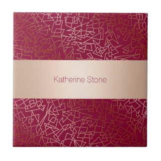 Geometrisch patroon van elegant roos goud en gieti tegeltje