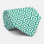 Geometrisch patroon van Emerald and White Diamonds Stropdas (Opgerold)