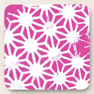 geometrisch patroon van Fuchsia Bier Onderzetter