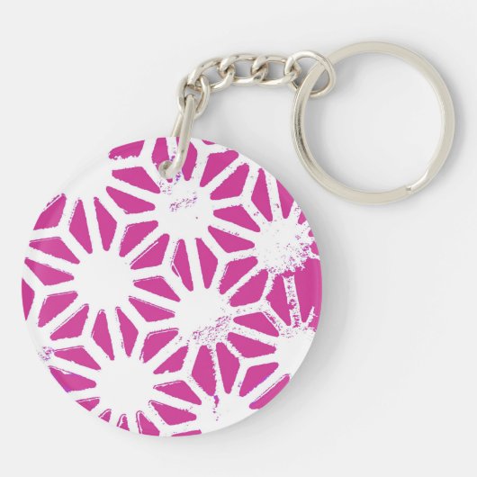 geometrisch patroon van Fuchsia Sleutelhanger (Achterkant)