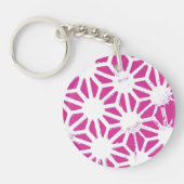 geometrisch patroon van Fuchsia Sleutelhanger (Voorkant)