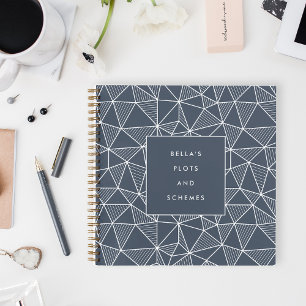 Geometrisch patroon van gepersonaliseerde percelen notitieboek