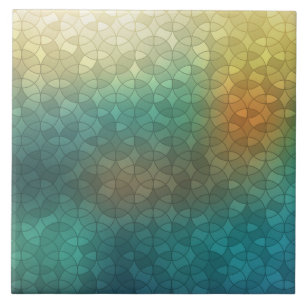 Geometrisch patroon van grijsgroene cirkels tegeltje