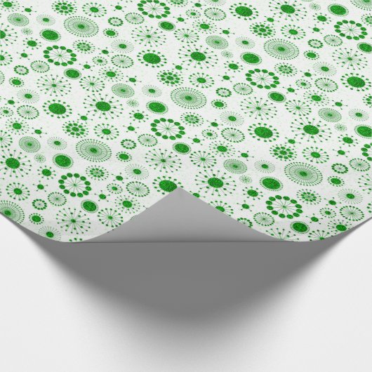 Geometrisch patroon van groene en witte glazen cir cadeaupapier (Hoek)