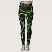 geometrisch patroon van groene intertwins leggings (Voorkant)