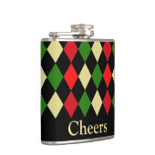 Geometrisch patroon van Holiday Harlequin Heupfles (Rechts)