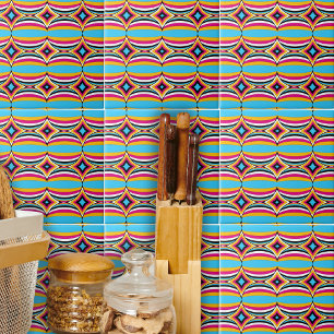 Geometrisch patroon van kleurrijke bolvormingen tegeltje