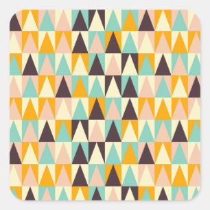 Geometrisch patroon van meer kleurigedriehoeken  vierkante sticker