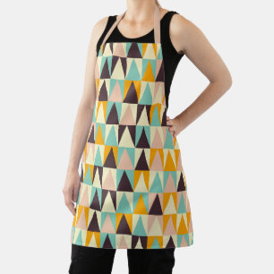 Geometrisch patroon van meerkleurige driehoeken schort
