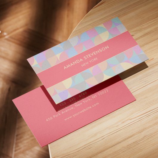 Geometrisch patroon van pasta visitekaartje