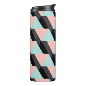 Geometrisch patroon van pasteelkleuren thermosbeker (Gedraaid links)