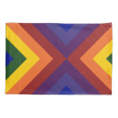 Geometrisch patroon van regenboogscharen kussensloop (Achterkant-Links)